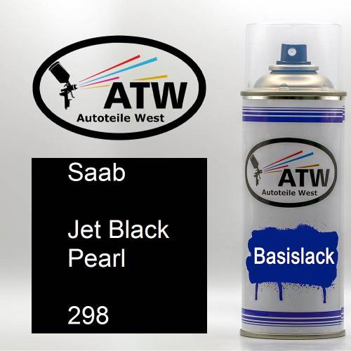 Saab, Jet Black Pearl, 298: 400ml Sprühdose, von ATW Autoteile West.